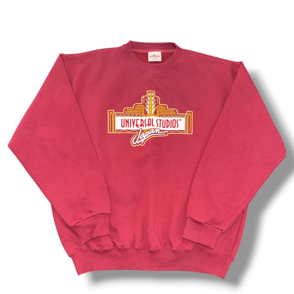 Universal Studios Japan Sweatshirt Mens Large Red Graphic Pullover Marquee Logo